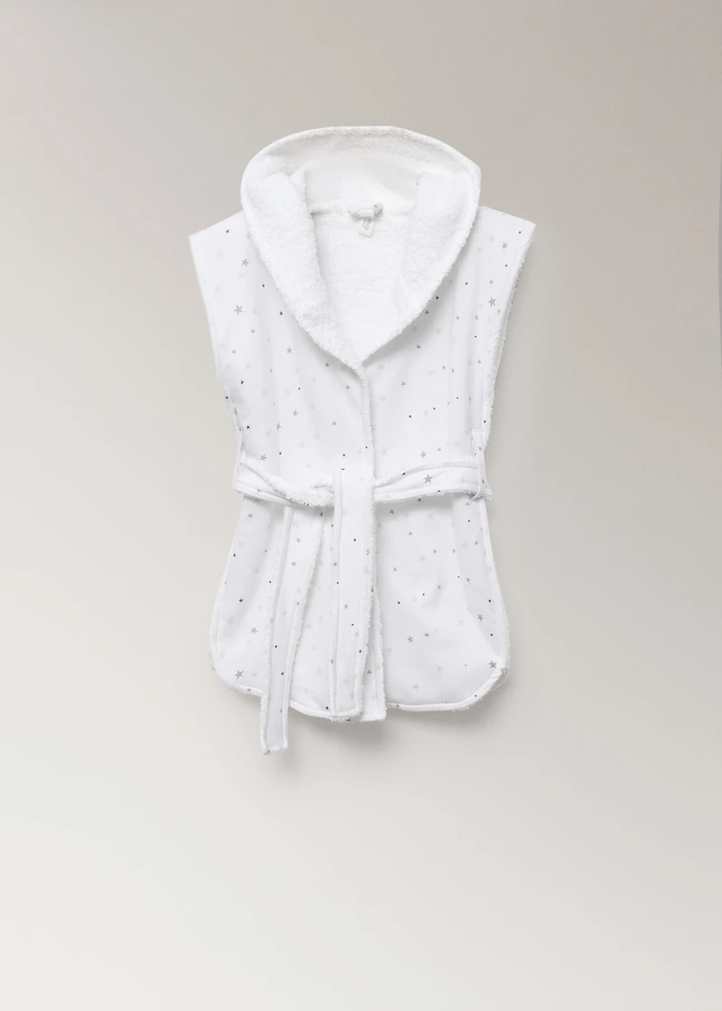 Children’s cotton bathrobe with star print