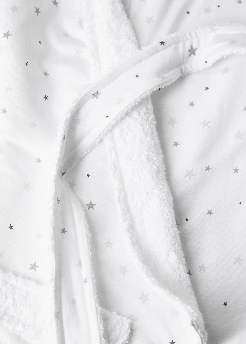 Children’s cotton bathrobe with star print