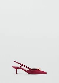 High-heeled shoes with metallic detail