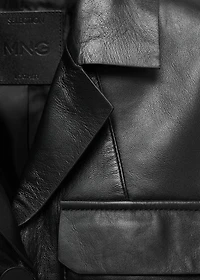 Leather jacket with flap pockets