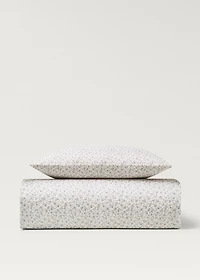 Cotton percale printed duvet cover for crib