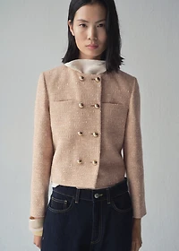 Double-breasted tweed jacket