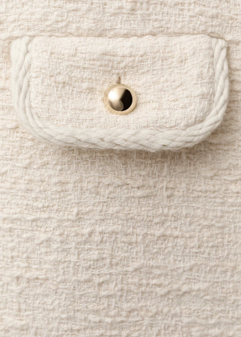 Tweed jacket with striped collar