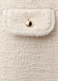 Tweed jacket with striped collar