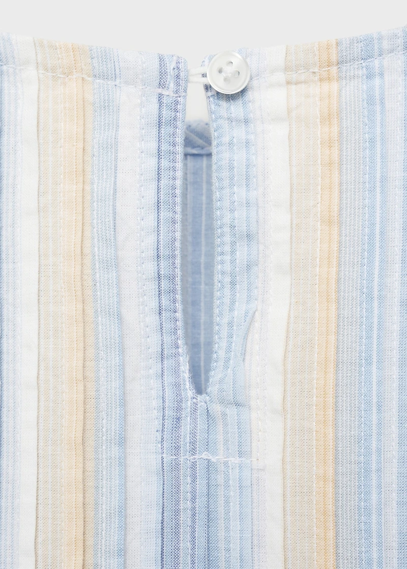 Striped gathered dress