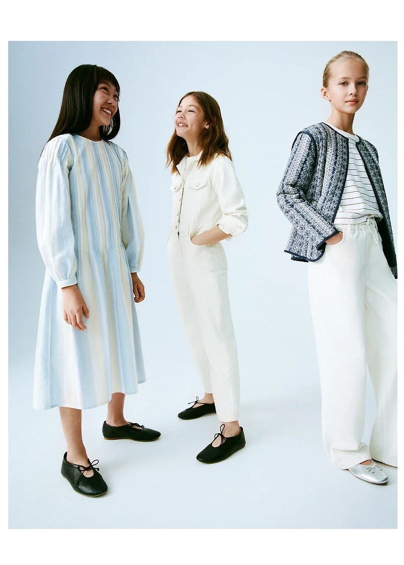 Striped gathered dress