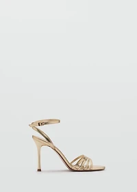 Combined-strap heeled sandals