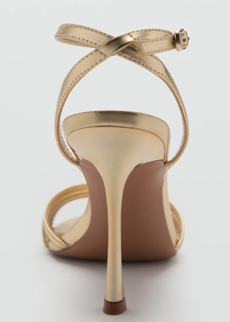 Combined-strap heeled sandals