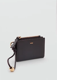 Faux-leather purse with zip