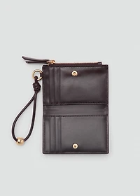 Faux-leather purse with zip