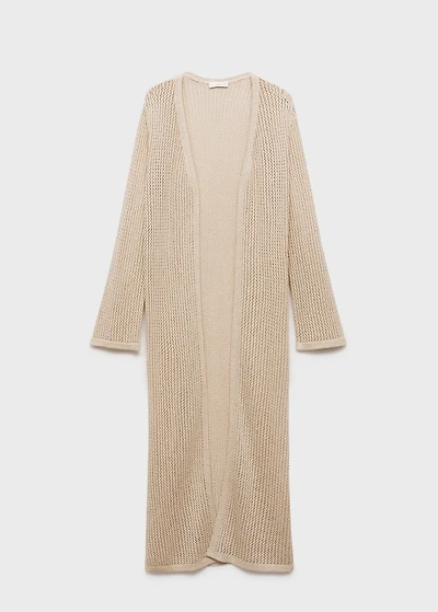 Long knitted cardigan with lace accents