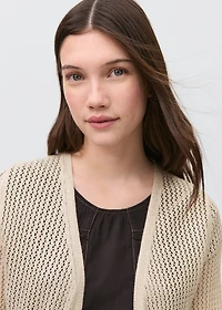 Long knitted cardigan with lace accents