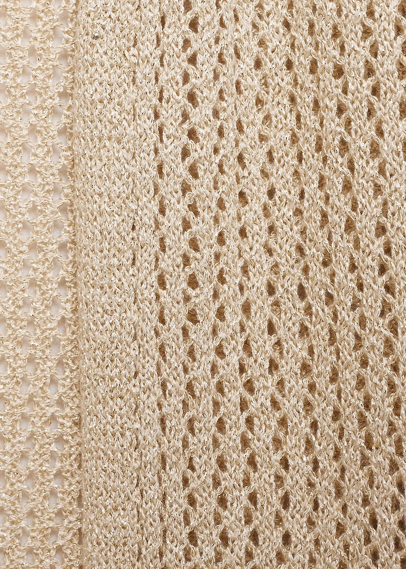 Long knitted cardigan with lace accents