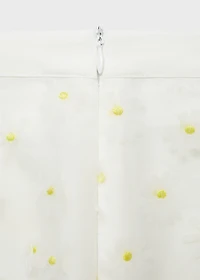 Semi-transparent floral-embroidered skirt