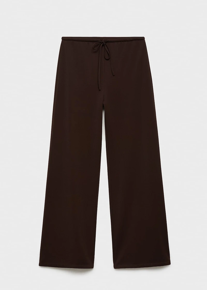 Wide leg pants with elastic waist