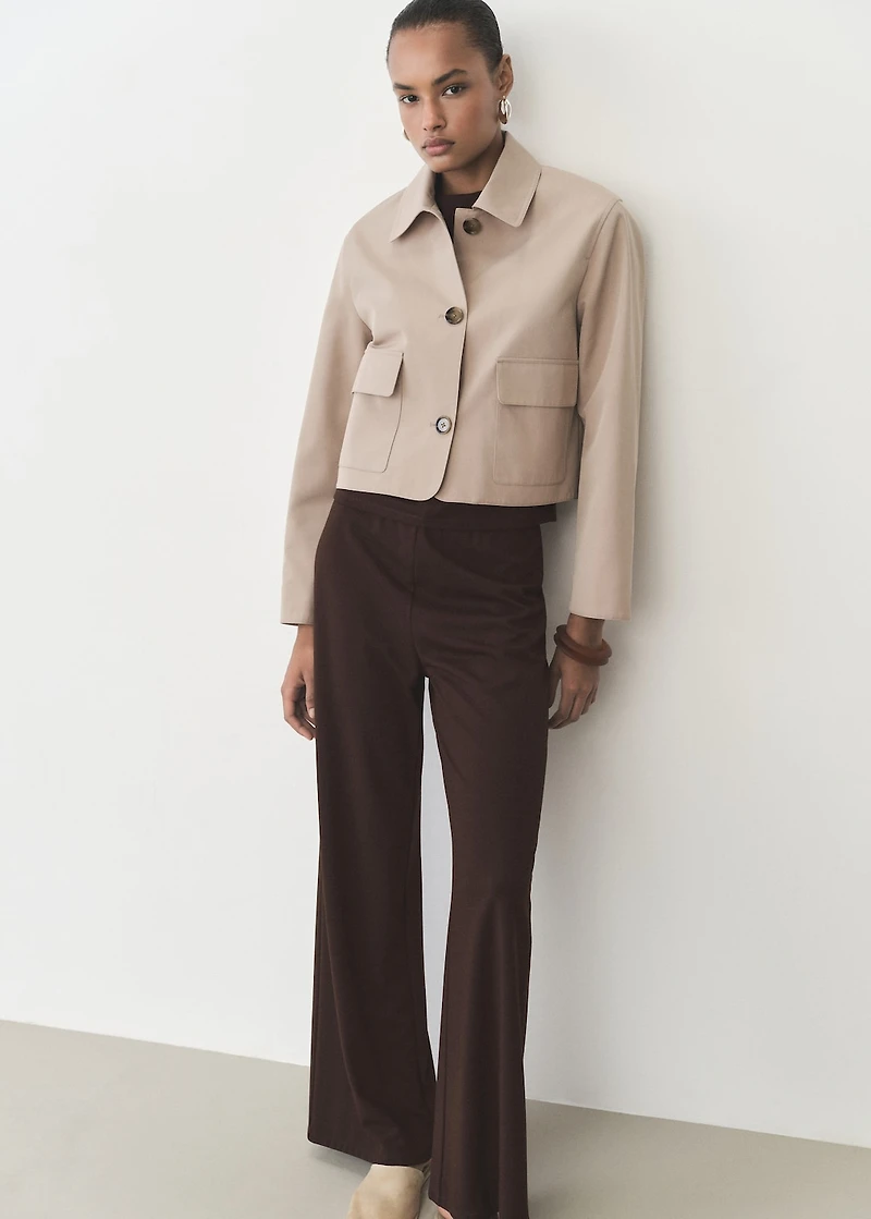 Wide leg pants with elastic waist