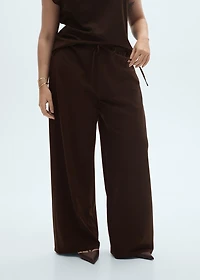 Wide leg pants with elastic waist