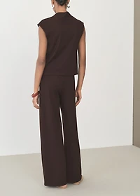Wide leg pants with elastic waist
