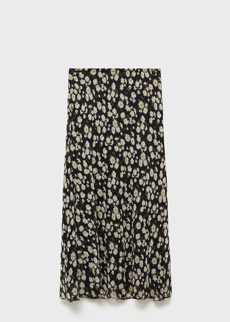 Long floral flared skirt