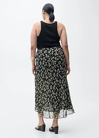 Long floral flared skirt