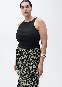 Long floral flared skirt