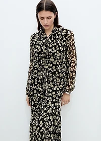 Long floral flared skirt