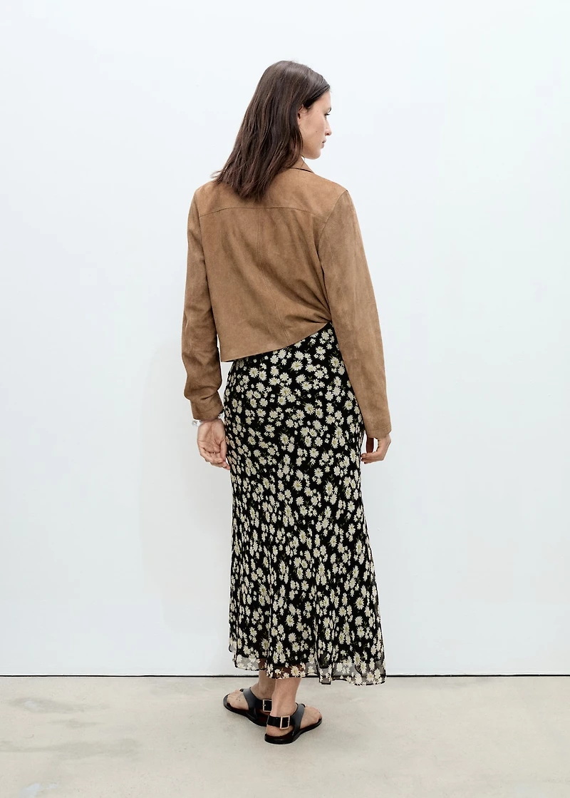 Long floral flared skirt
