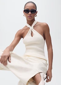 Halter-neck top with knot detail