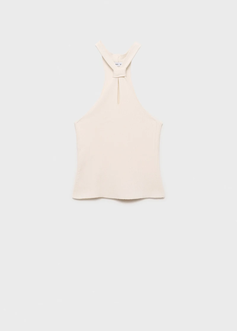 Halter-neck top with knot detail