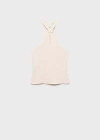 Halter-neck top with knot detail