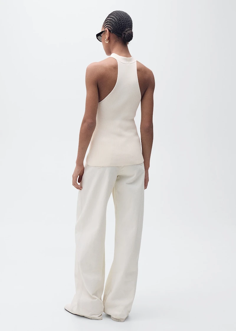 Halter-neck top with knot detail