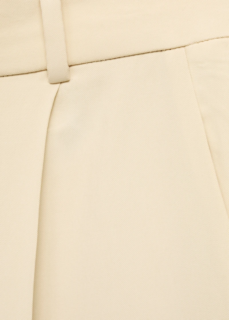 Wide-leg pleated suit pants