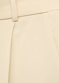 Wide-leg pleated suit pants