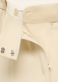 Wide-leg pleated suit pants