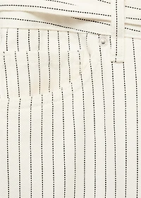 Wide leg jeans with stripes and belt