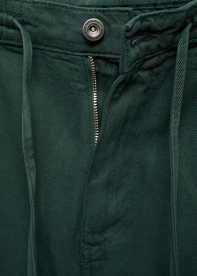 Denim bermuda shorts with drawstring