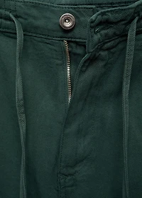 Denim bermuda shorts with drawstring