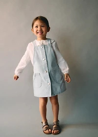 Striped denim pinafore