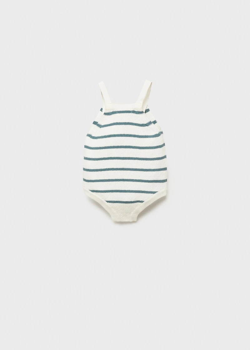 Striped knitted romper