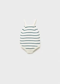 Striped knitted romper