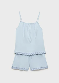 Pajamas with embroidered details