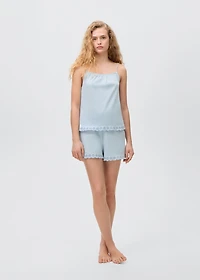 Pajamas with embroidered details