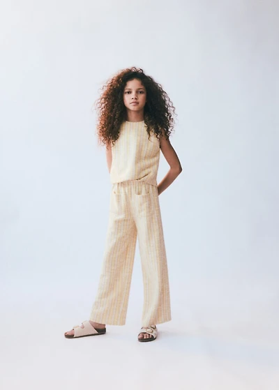 Striped textured trousers