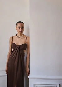 Satin dress with side slits