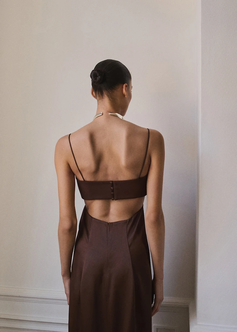 Satin dress with side slits