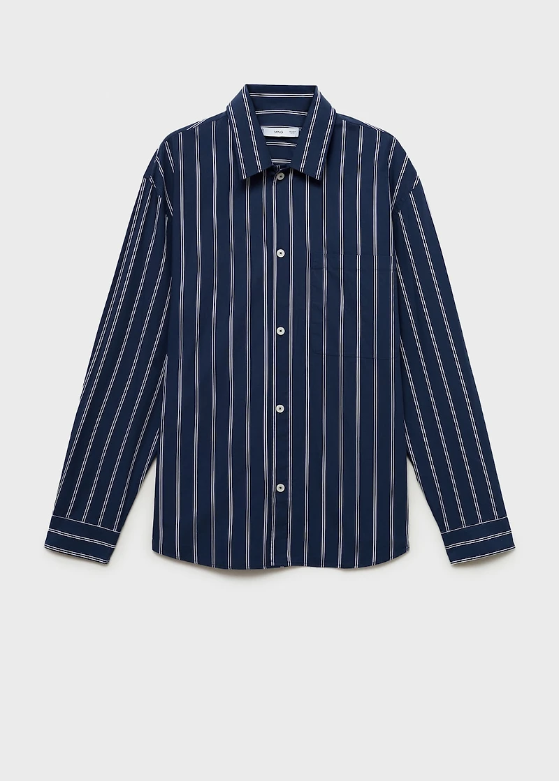 Regular-fit striped 100% cotton shirt