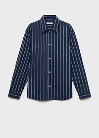 Regular-fit striped 100% cotton shirt