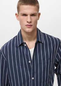 Regular-fit striped 100% cotton shirt