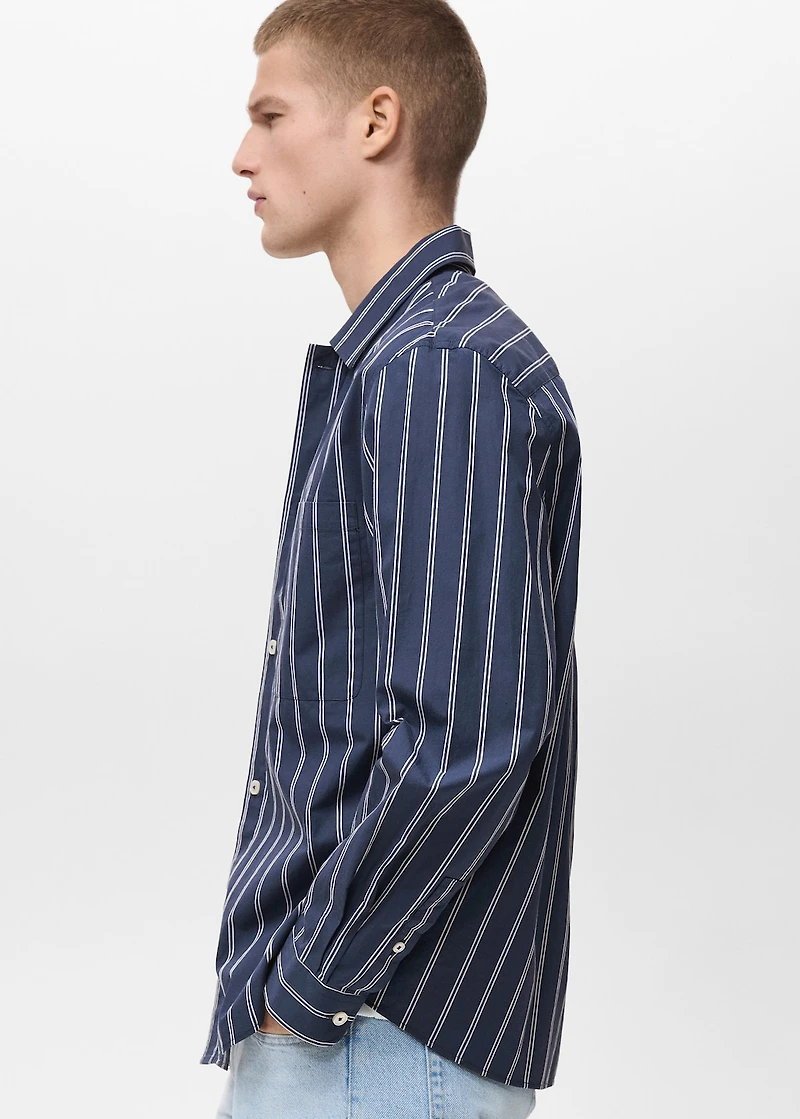 Regular-fit striped 100% cotton shirt