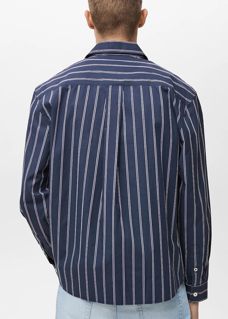 Regular-fit striped 100% cotton shirt